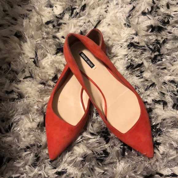 Red Giorgio Armani flats. size 38 1/3 - Picture 1 of 2